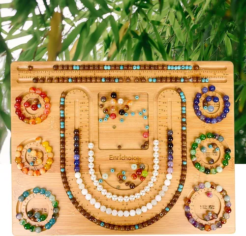 Miniatura 3 de Enrichoice Conjunto de tableros de cuentas multifuncionales para la fabricación de joyas de diseño con cubierta, hermosa inscripción en la parte