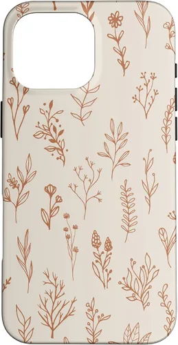 Miniatura 19 de Cute Beige Brown Wildflower Aesthetic Flower Pattern Case for iPhone 17