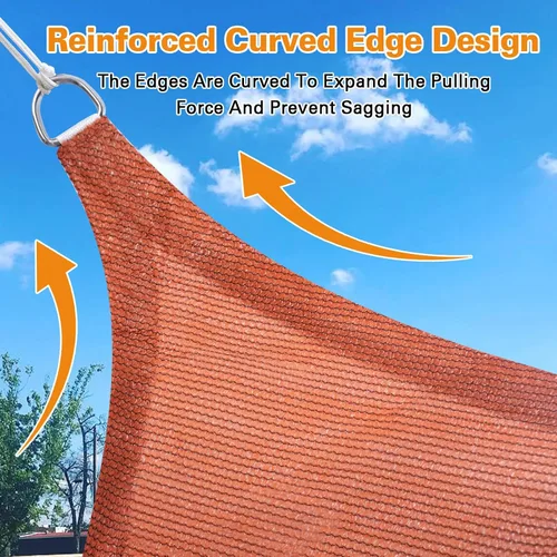 Miniatura 4 de Artpuch Toldo rectangular de 10 x 20 pies, borde curvo, grado comercial de polietileno de alta densidad de 6.53 oz/m², permeable a los rayos UV