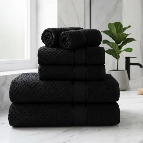 Miniatura 2 de Ample Decor Juego de toallas de baño 100% algodón, 6 piezas, suaves y absorbentes, de secado rápido, juego de toallas de baño