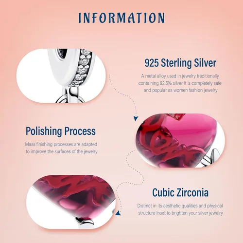 Miniatura 111 de Amufer S925 Charms for Women, compatible with Pandora Bracelets and Necklaces, Jewelry Gift