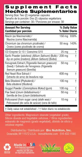 Miniatura 7 de Bio Nutrition Colesterol Wellness, 60 Cápsulas