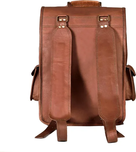 Miniatura 7 de cuero Mochila vintage de cuero de grano completo para laptop, mochila hecha a mano, calidad premium y encanto clásico, mochila de cuero para hombres