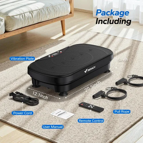 Miniatura 7 de MERACH Vibration Plate Exercise Machine, Vibration Plate for Lymphatic Drainage Weight Loss, Vibrating Plate Exercise Machine with Bluetooth and LED