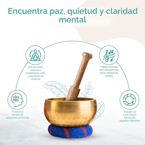 Miniatura 3 de Ohm Store Set de cuenco estilo tibetano para yoga y meditación.