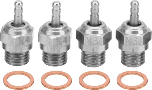 4 bujías RC, bujías de acero N3 N4 con junta, bujía caliente del motor para coche RC camión