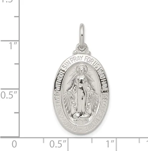 Miniatura 3 de Medalla milagrosa de plata de ley 1142in 0591in estilo QC5515