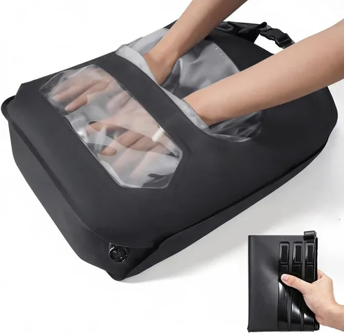 Bolsa de lavado de viaje, diseño de válvula de aire 2 en 1 para lavado separado y menos uso de agua, bolsa de lavado portátil de viaje para camping,