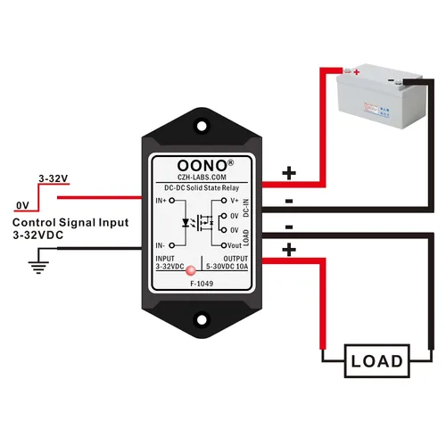 Miniatura 2 de Módulo de relé de estado sólido aislado DC-DC con cable, OONO, 10Amp, SSR de 3-32VDC de entrada y 5-30VDC de salida, para Raspberry-Pi, Arduino
