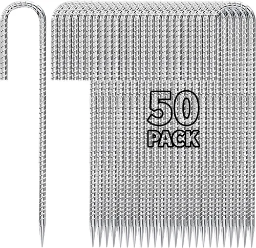 Miniatura 12 de Besitu - Estacas de refuerzo de 16 pulgadas (paquete de 16), estacas de metal resistente para madera, hormigón, plantas de jardín, estacas de acero