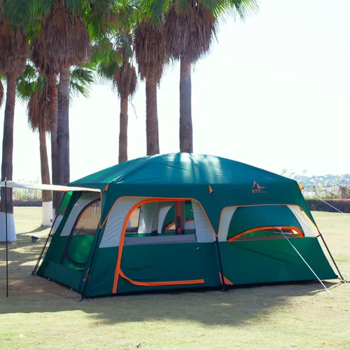 Miniatura 3 de KTT Extra Large Tent 6-10-12-14 Person(Style-B),Family Cabin Tents,2 Rooms,3 Doors and 3 Windows with Mesh,Straight Wall,Waterproof,Double Layer,Big