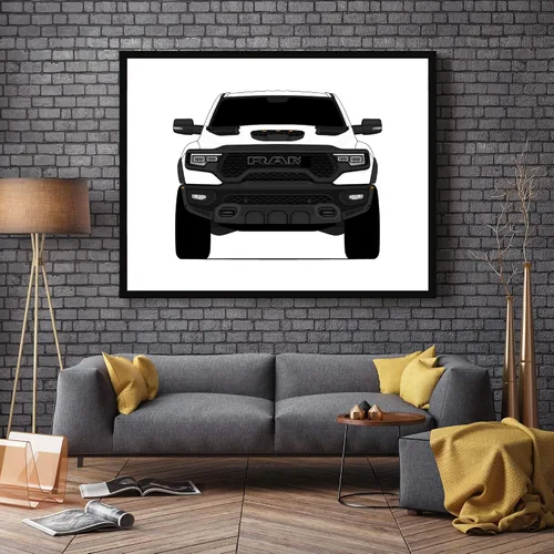 Miniatura 5 de Color personalizable: póster Custom Car Posters hecho a mano compatible con Ram 1500 TRX (2021-presente) 5ª generación, decoración artística