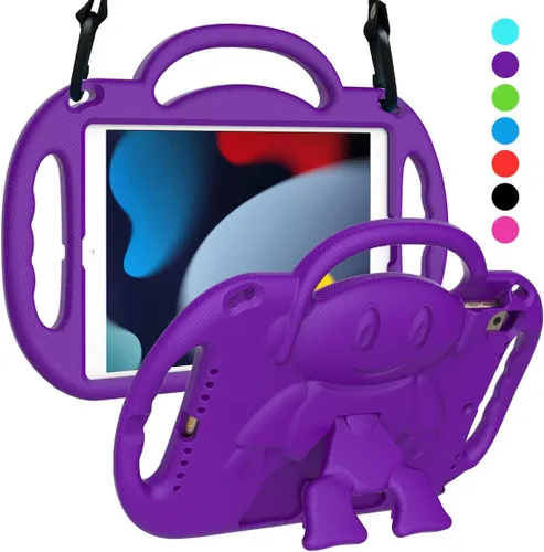 Miniatura 11 de SUPLIK Funda para niños para iPad de 9ª/8ª/7ª generación (10.2 pulgadas, 2021/2020/2019), Funda resistente a niños para iPad de 10.2" con asa