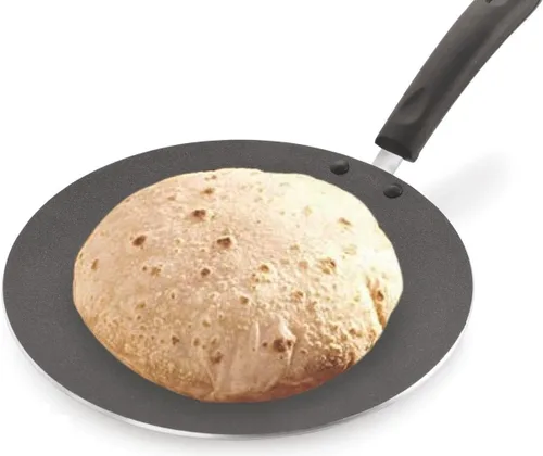 Miniatura 5 de G&D TAWA TAWA antiadherente TAWA/PARATHA TAWA TAWA Aluminio 2,6 MM con espátula de madera y fregador gratis (11.220 in) Regalos para el Día de San