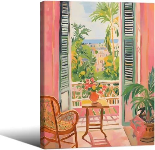 Miniatura 34 de Póster de pintura al óleo colorida de ventana abierta, arte de pared abstracto impresionista famoso y moderno, impresiones de lienzo estético