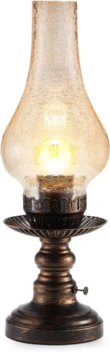 Miniatura 10 de UMEXUS Lámpara de mesa inalámbrica recargable vintage con atenuador y control táctil, pequeñas luces alimentadas por batería, lámpara retro