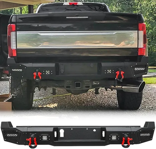 Miniatura 14 de BESTZHEYU Parachoques delantero compatible con F250 F350 F450 2017 2018 2019 2020 2021 2022 con placa de cabrestante y luces LED