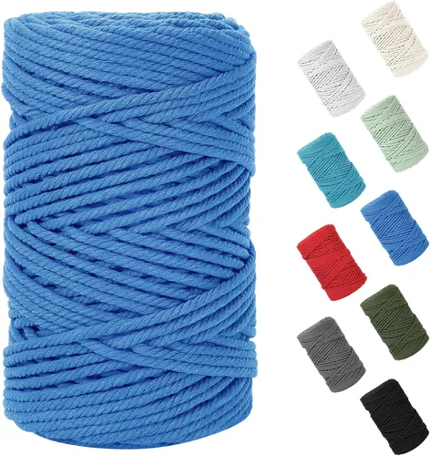 Miniatura 152 de Cordón de macramé de 0.079 in x 380 yardas (1140 pies), cuerda de algodón natural para colgar en la pared, ganchos de plantas, manualidades, Beige