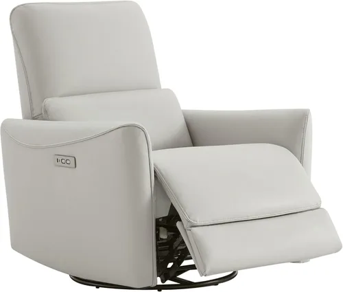 CHITA Silla Reclinable Eléctrica Giratoria Deslizante, con Certificación FSC, Tapizada de Piel Sintética para Sala de Estar y Guardería, Sillón