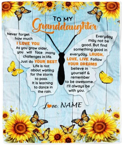 Miniatura 20 de Manta personalizada de baloncesto con texto en inglés "To My Granddaughter from Grandma Grandpa Stay Strong Be Confident Believe in Yourself", manta