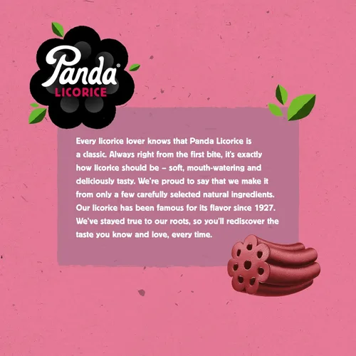 Miniatura 4 de Panda ® Regaliz de frambuesa suave natural Caramelo de regaliz hecho con colores y sabores naturales Proyecto verificado sin OMG Vegano y sin