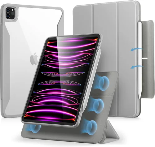 Miniatura 10 de ESR Funda para iPad Pro de 11 pulgadas (2022/2021/2020/2018, 4ª/3ª/2ª/1ª generación) con soporte para lápiz, cubierta magnética extraíble, soporte
