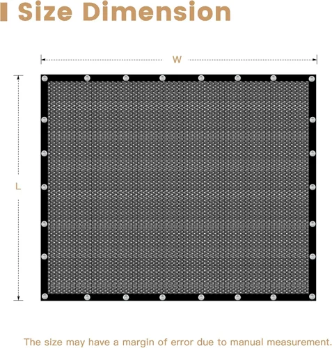 Miniatura 7 de VICLLAX Tela de Sombra de Jardín Negra al 50% Tela de Sombra Solar - Cubierta de Sombra Solar con Protección UV para Plantas, Exteriores