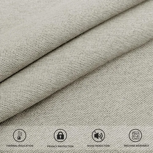 Miniatura 7 de Easy-Going - Cortinas opacas con aspecto de lino para oscurecer la habitación, con ojales para ventana, cortinas para dormitorio, sala de estar
