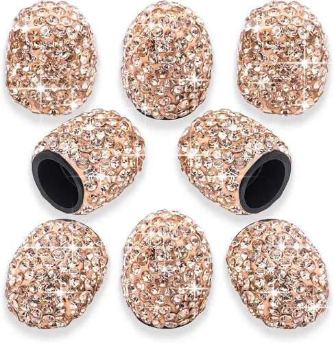 Miniatura 36 de 8 PCS Tapas de Válvula de Vástago de Neumático con Diamantes de Cristal Brillante, Tapas de Válvula de Neumático de Coche a Prueba de Polvo Blanco