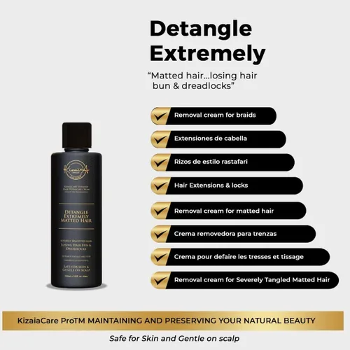 Miniatura 2 de KizaiaCare Ultimate Matted Hair Detangler: solución desenredante sin dolor para cabello enredado, anudado, enmarañado o rasta. Adultos y niños