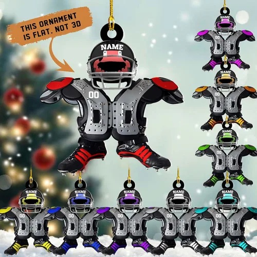 Miniatura 11 de Adornos de fútbol de Navidad personalizados, adornos de fútbol 2025 para árbol de Navidad, decoraciones navideñas acrílicas, adorno de jugador