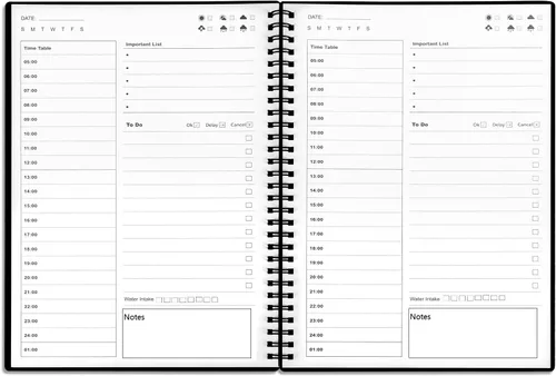 Agenda diaria sin fecha, cuaderno de lista de tareas con horario, manual de gestión del tiempo y planificador, organizadores personales, 5.2 x 7.5
