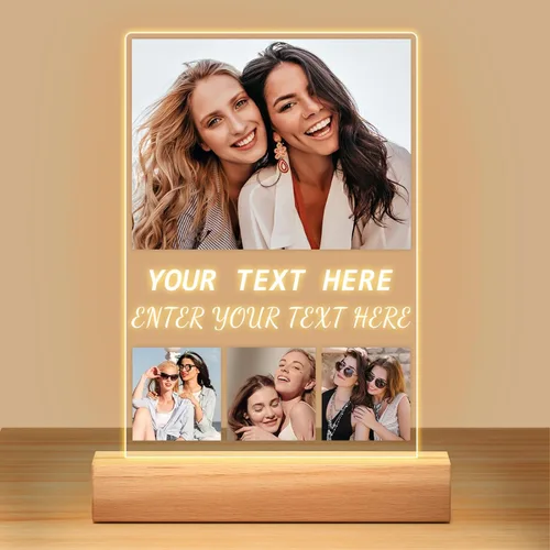 Miniatura 18 de Marcos de fotos personalizados con foto, marco de fotos personalizado con luz nocturna, marco de fotos personalizado, regalos personalizados de 5