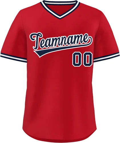 Miniatura 27 de KXK - Camiseta de béisbol personalizada con nombre y número cosidos, estilo Hip Hop, con cuello en V, atlética, para hombres, mujeres y jóvenes