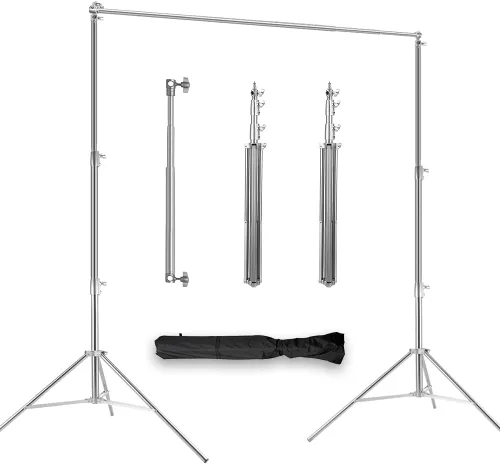 Miniatura 8 de Kit de soporte de fondo para fotos, 6.5 x 10 pies, soporte de fondo de fotografía ajustable con base plana de metal para fiestas de cumpleaños, baby
