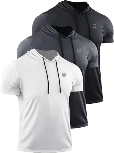 Miniatura 12 de Neleus - Camiseta sin mangas deportiva Dry Fit para correr con capucha