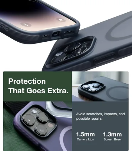 Miniatura 3 de TORRAS Funda Mate Mejorada para Estuche iPhone 14 Pro,[Protección de Grado Militar 12FT][Compatible con MagSafe] Cubierta de Teléfono Translúcida