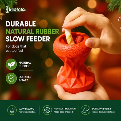 Miniatura 5 de Juguetes para perros grandes – Juguete masticable de goma duradero para masticadores agresivos, bola de rompecabezas interactiva dispensadora