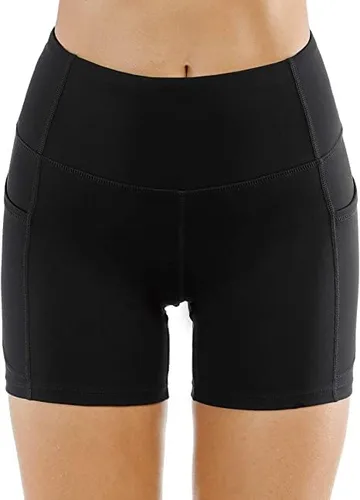 Miniatura 2 de THE GYM PEOPLE - Pantalones cortos de yoga para mujer, con cintura alta, control de abdomen y bolsillos profundos, para gimnasia, entrenamiento