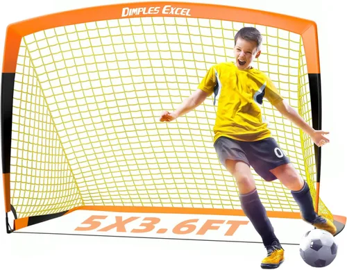 Miniatura 9 de Dimples Excel Redes de Portería de Fútbol para Niños para Patio Trasero 7x5, 5x3.6, 4x3, 3x2.2 pies