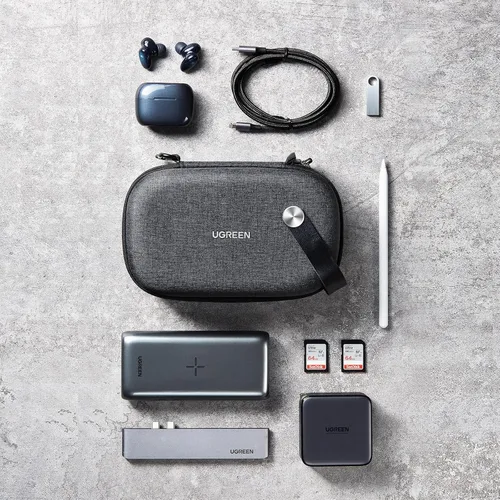 Miniatura 3 de UGREEN Organizador electrónico Estuche de viaje Bolsa Accesorios Bolsa de almacenamiento impermeable Portátil Bolsa de almacenamiento Esenciales