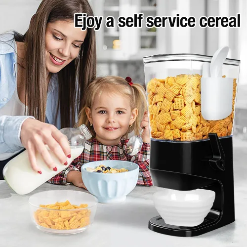 Miniatura 2 de Dispensador de cereales para encimera con cuencos y cucharas, contenedores de cereales para almacenamiento en despensa, organizador de aperitivos