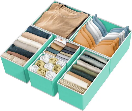 Miniatura 11 de Simple Houseware Organizador de Cajón de Ropa Interior para Lencería/Ropa Interior/Sostén/Bragas/Calcetines/Mameluco, Juego de 6, Gris Oscuro