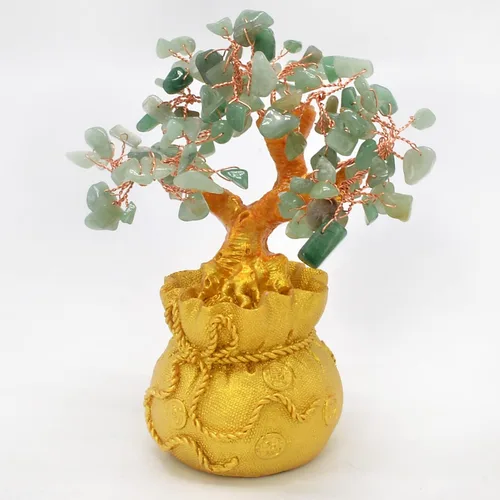 Miniatura 2 de Árbol de gemas de cuarzo rosa natural, árbol de cristal de energía positiva, estatua de Feng Shui, bolsa del tesoro, árbol de chakras manual
