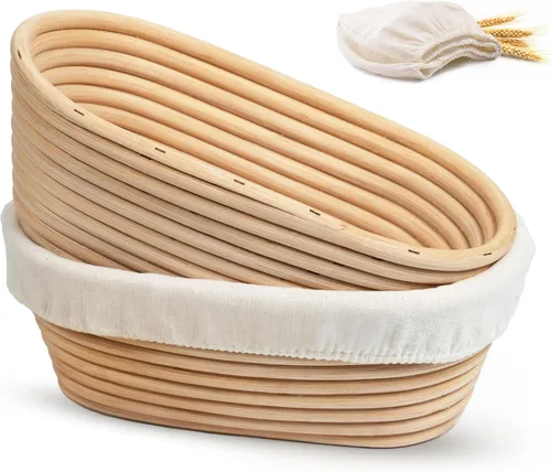 Miniatura 8 de Cesta de prueba de pan Banneton, Kook, Cesta de prueba de pan de masa madre, Prueba de pan Banneton, Cestas artesanales para hacer pan de masa