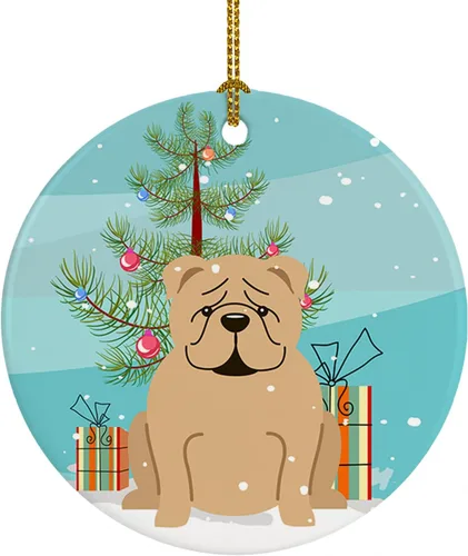 Miniatura 11 de Caroline's Treasures Adorno de cerámica para árbol de Navidad, Laika Spitz de Siberia Occidental, decoración colgante para árbol de Navidad