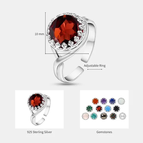 Miniatura 24 de 925 Sterling Silver Gemstone Rings for Women - Anniversary Rings for Women - Sterling Silver Rings for Women - Dainty Sterling Silver Rings
