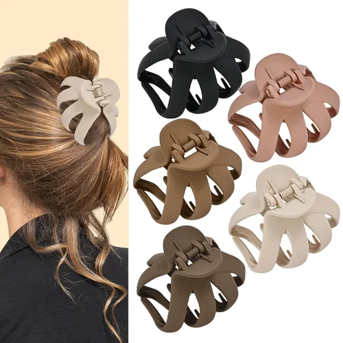 Miniatura 8 de Lolalet Pinzas para el cabello de pulpo, paquete de 5 pinzas antideslizantes para el cabello mediano para cabello largo y grueso, rizado, accesorios