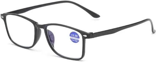 Gafas de lectura anti-luz azul Gafas de lectura con clavo de arroz para hombres y mujeres Marco negro