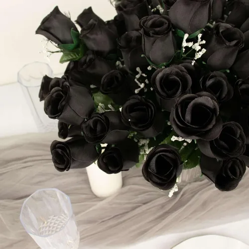 Miniatura 9 de Efavormart 12 arbustos Ramos de capullos de rosas artificiales de seda de primera calidad